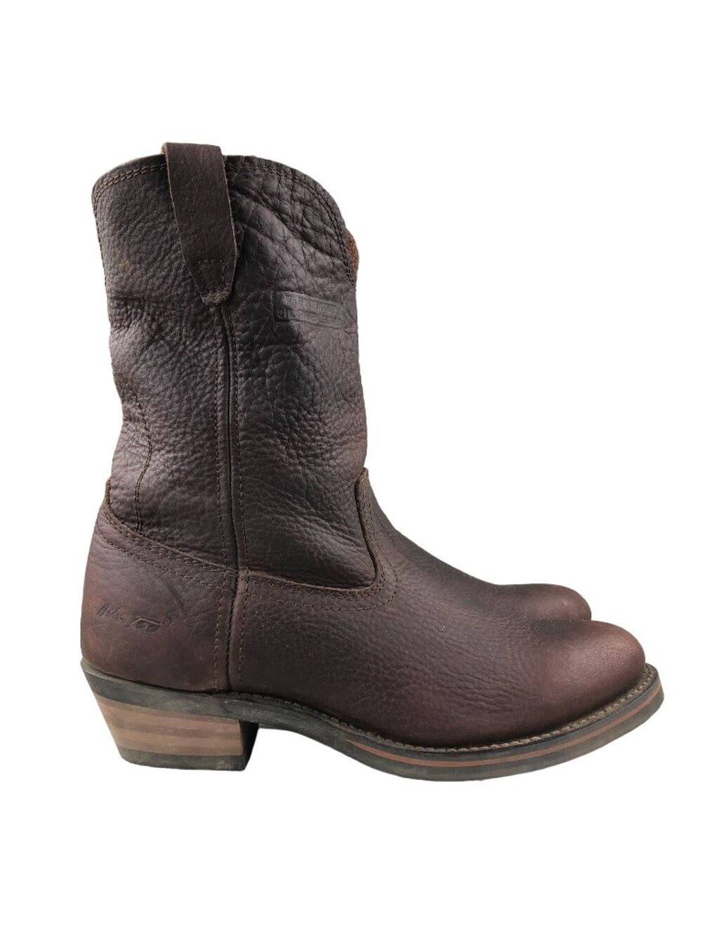 AdTec Mens Size 10.5M 12" Reddish Ranch Brown Leather Wellington Work Boots 1552